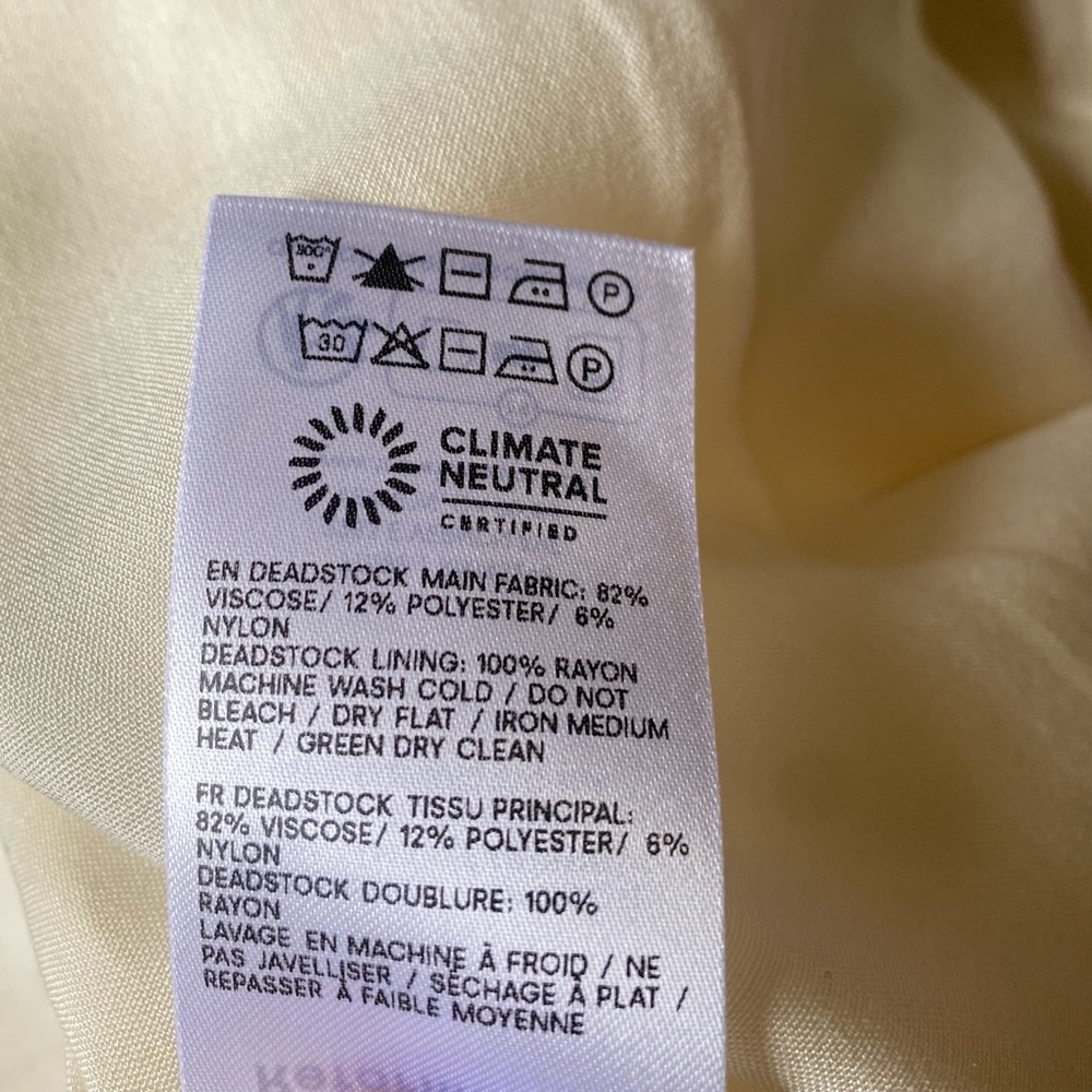 NEW Reformation Mika Two Pieces Satin Cream Set - Picture 14 of 15
